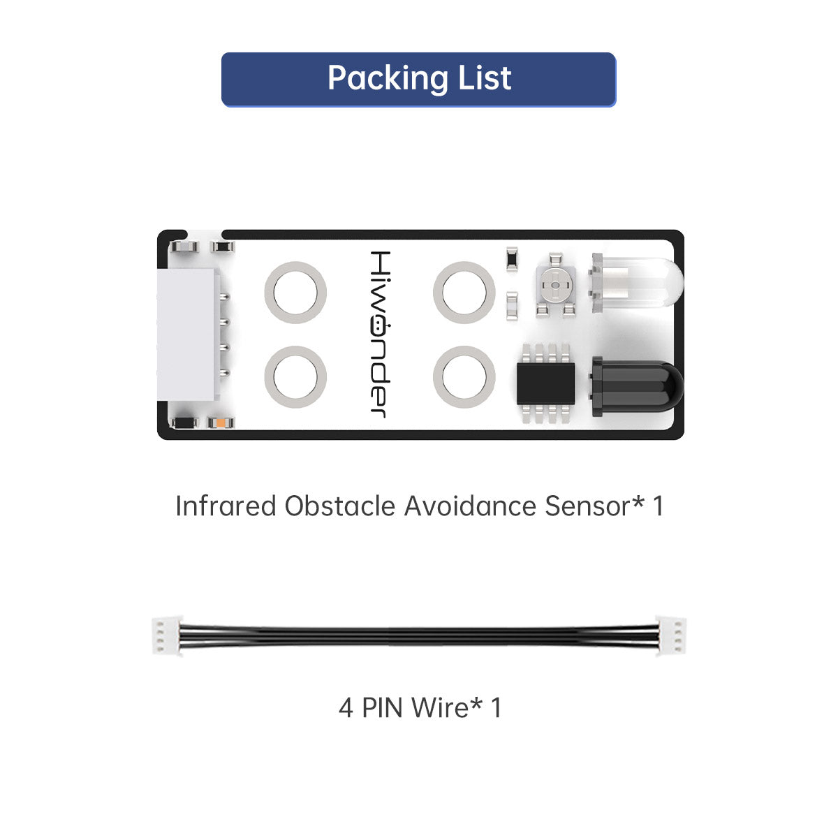 Infrared Obstacle Avoidance Sensor:Hiwonder Robot Sensor Compatible with Arduino/ Raspberry Pi/ Jetson Nano/ micro:bit Infrared Obstacle Avoidance Sensor:Hiwonder Robot Sensor Compatible with Arduino/ Raspberry Pi/ Jetson Nano/ micro:bit